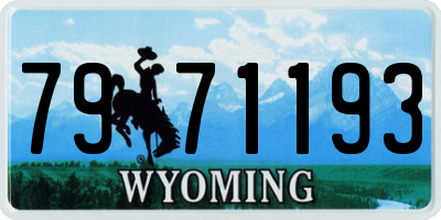 WY license plate 7971193