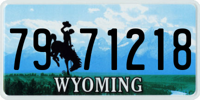WY license plate 7971218