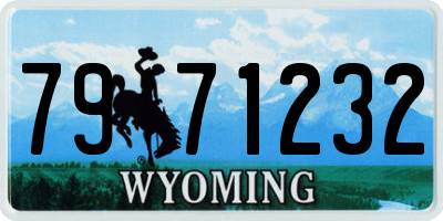 WY license plate 7971232