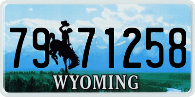 WY license plate 7971258