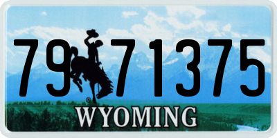 WY license plate 7971375