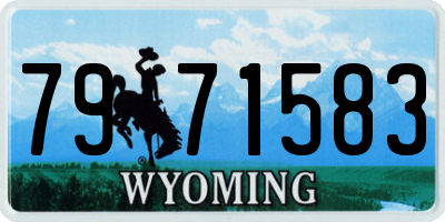 WY license plate 7971583