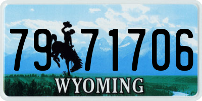 WY license plate 7971706