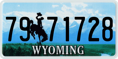 WY license plate 7971728