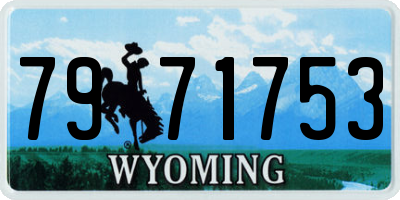 WY license plate 7971753