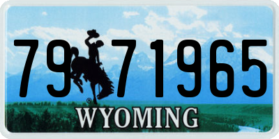 WY license plate 7971965