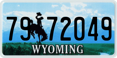 WY license plate 7972049