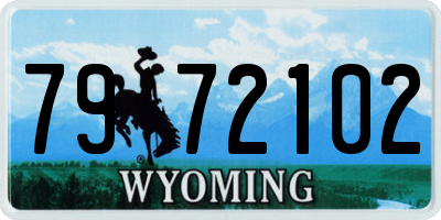 WY license plate 7972102