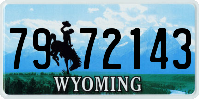 WY license plate 7972143