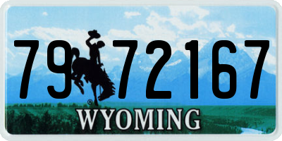 WY license plate 7972167