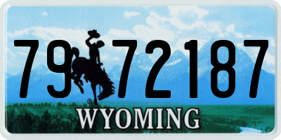 WY license plate 7972187
