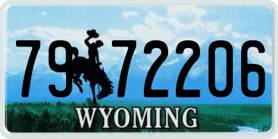 WY license plate 7972206