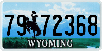 WY license plate 7972368