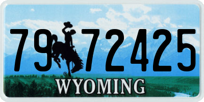 WY license plate 7972425