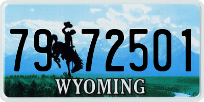 WY license plate 7972501
