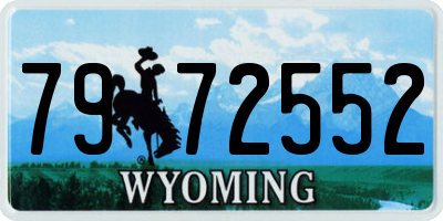 WY license plate 7972552