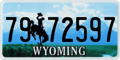 WY license plate 7972597