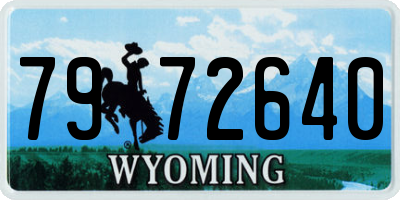 WY license plate 7972640