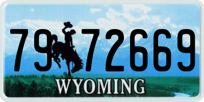 WY license plate 7972669