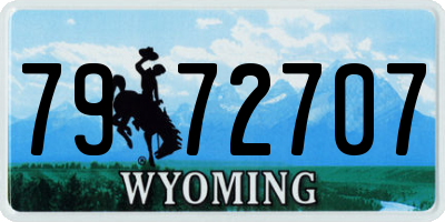 WY license plate 7972707
