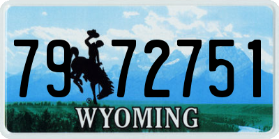 WY license plate 7972751