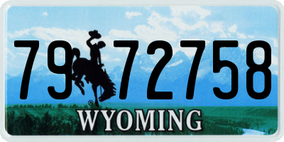 WY license plate 7972758