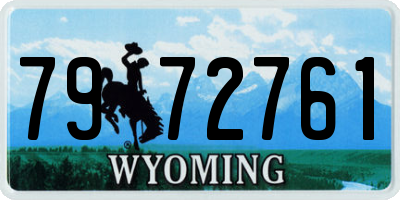 WY license plate 7972761
