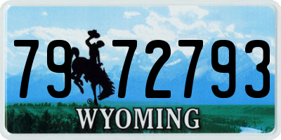 WY license plate 7972793
