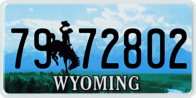 WY license plate 7972802