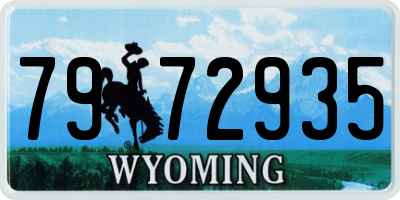 WY license plate 7972935
