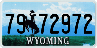 WY license plate 7972972