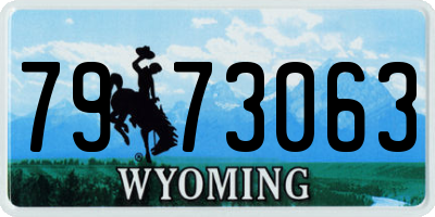 WY license plate 7973063