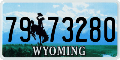WY license plate 7973280