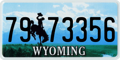 WY license plate 7973356