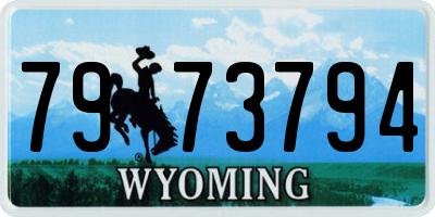 WY license plate 7973794