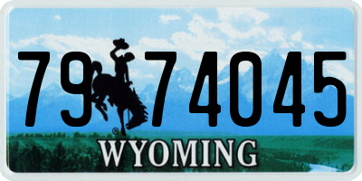 WY license plate 7974045