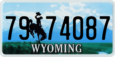 WY license plate 7974087