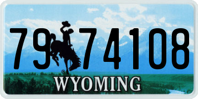 WY license plate 7974108