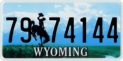 WY license plate 7974144