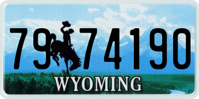 WY license plate 7974190