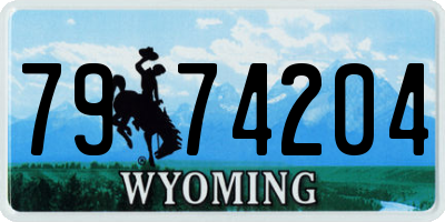 WY license plate 7974204