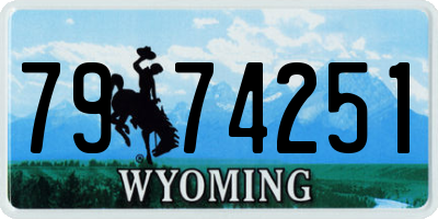 WY license plate 7974251