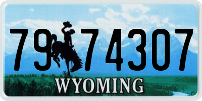 WY license plate 7974307