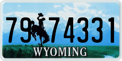 WY license plate 7974331