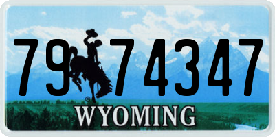 WY license plate 7974347