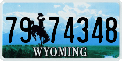 WY license plate 7974348