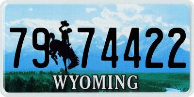 WY license plate 7974422