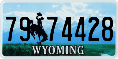 WY license plate 7974428