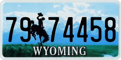 WY license plate 7974458