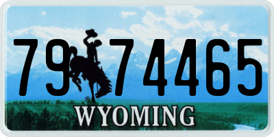 WY license plate 7974465